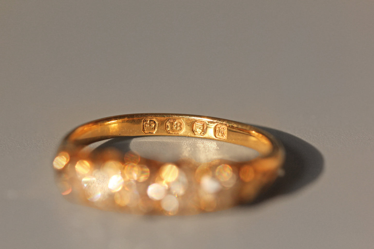 Antique georgian old cut diamond ring, in 18 carat gold