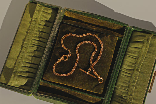 Antique victorian curb link albert chain, in 9 carat gold