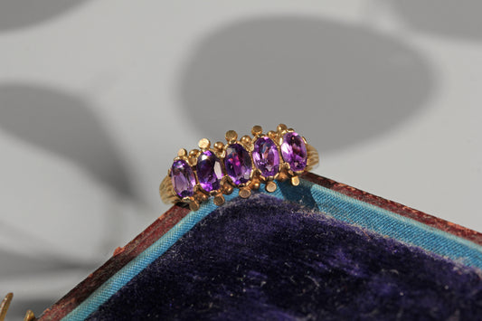 vintage five stone gold ring