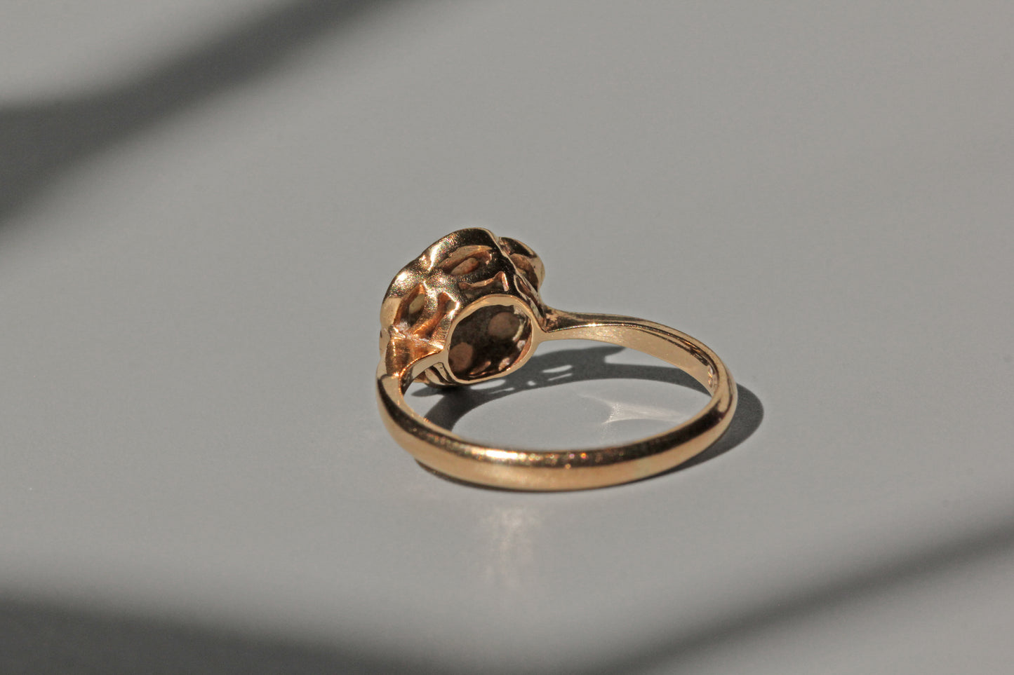 Vintage opal flower cluster ring, in 9 carat gold