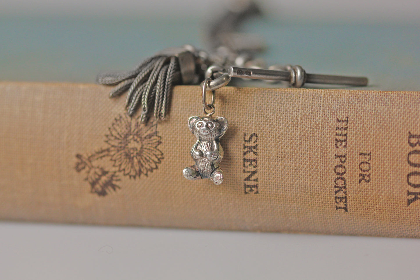 Vintage sterling silver gizmo furby charm pendant, circa 1970s