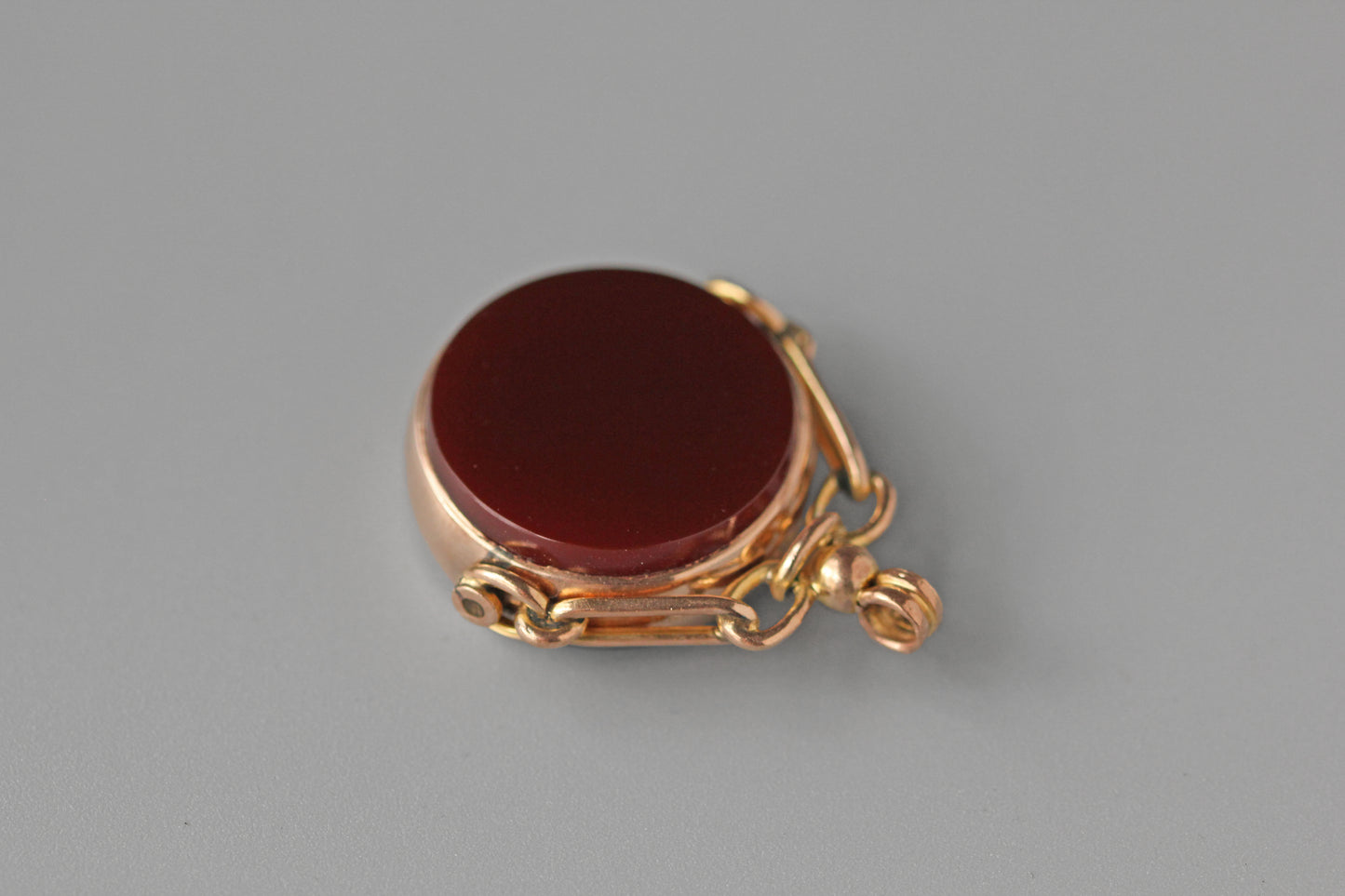 Antique edwardian carnelian and bloodstone fob seal, in 9 carat gold