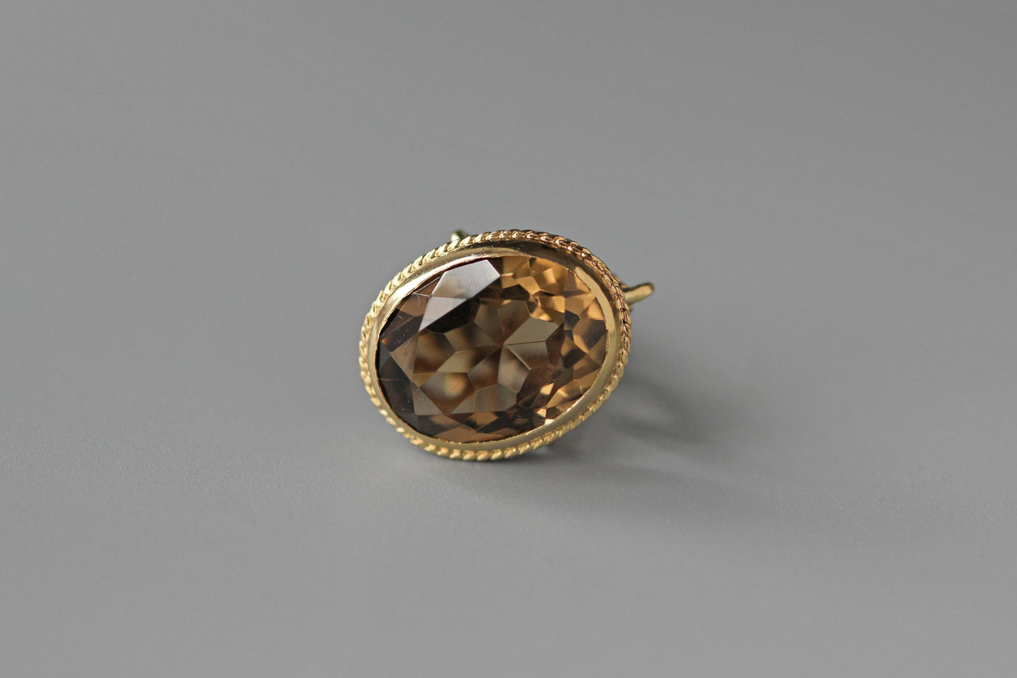 Vintage smoky quartz fob seal, in 9 carat gold