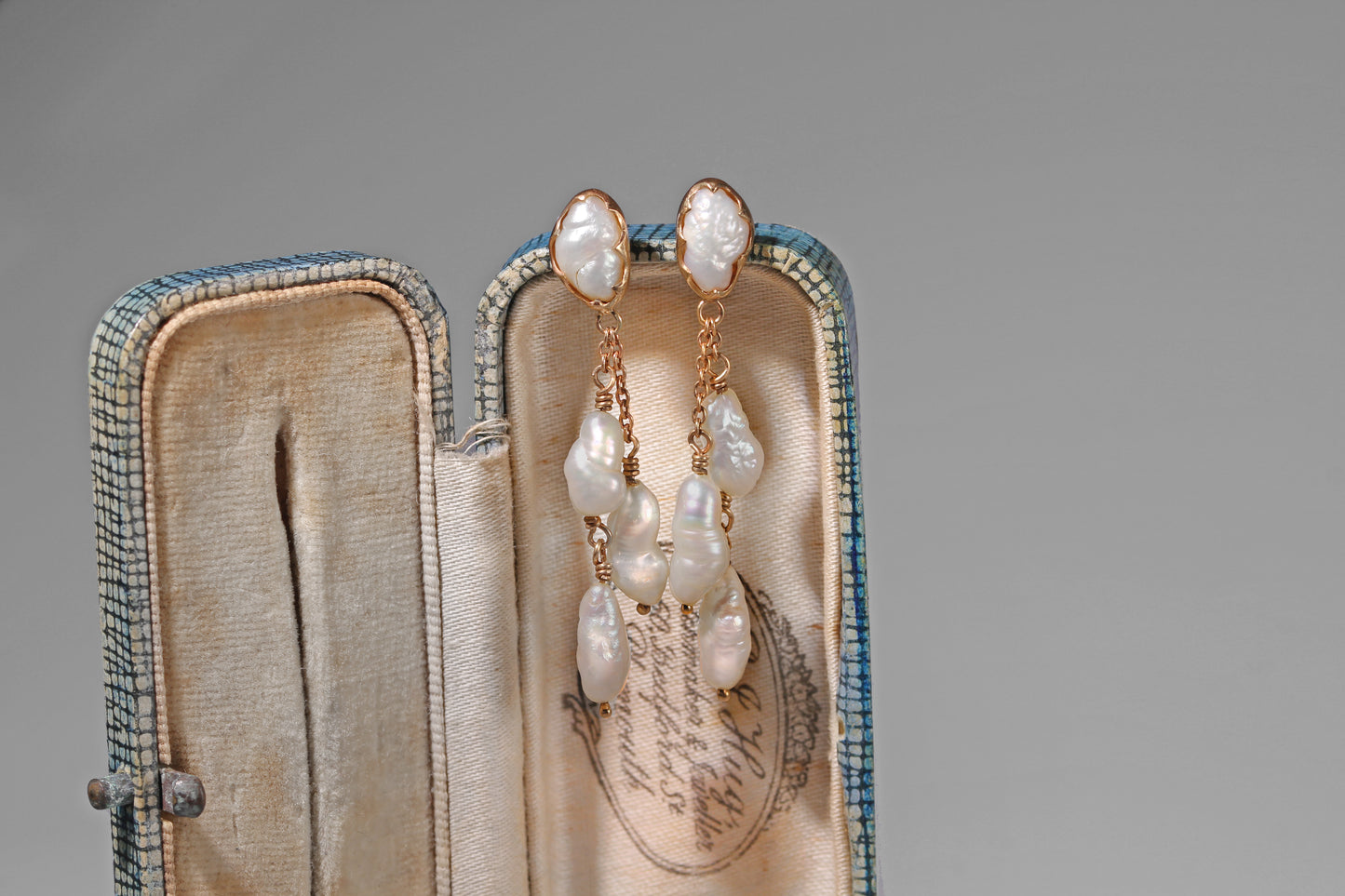 Antique pearl drop bridal earrings