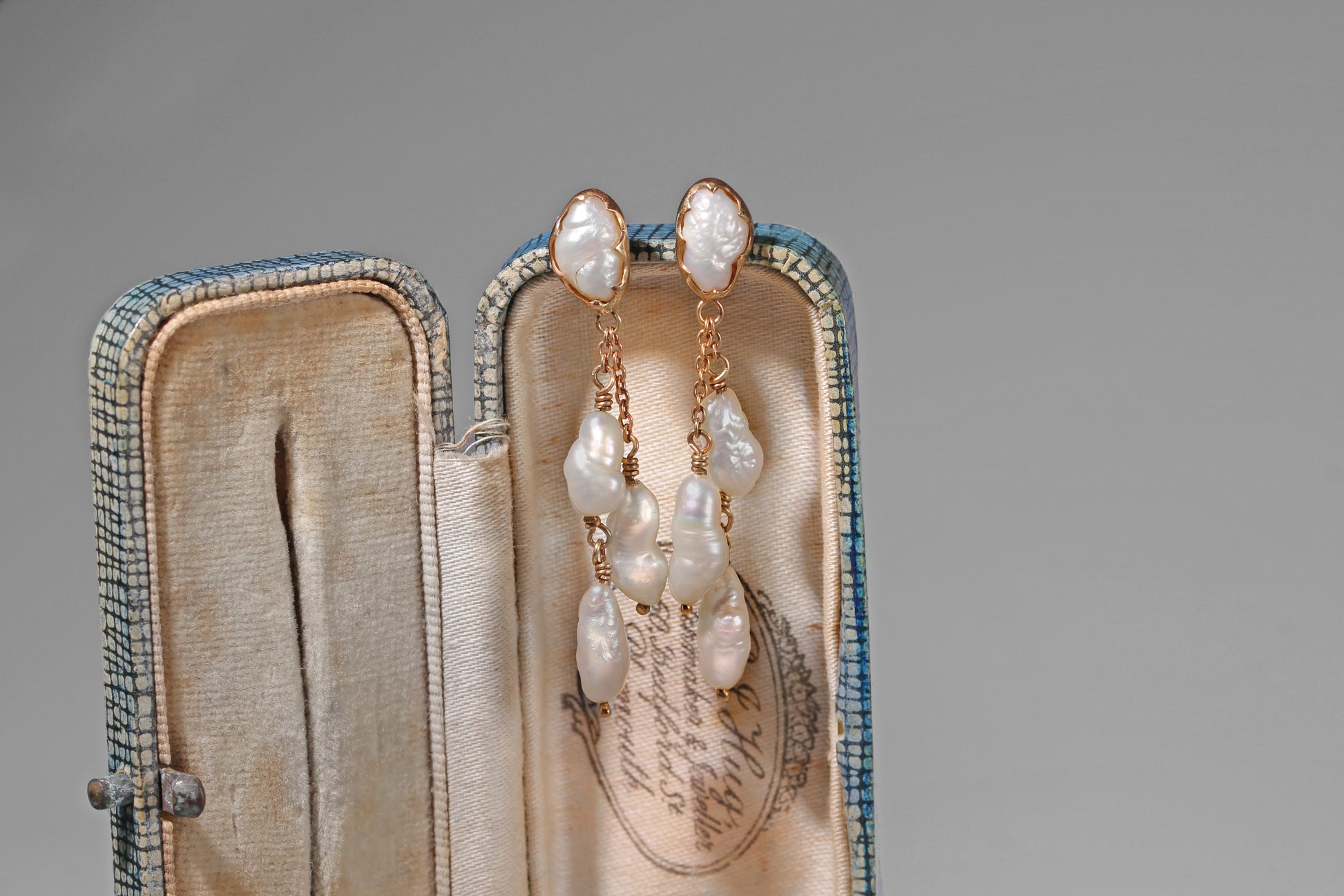 Antique pearl drop bridal earrings