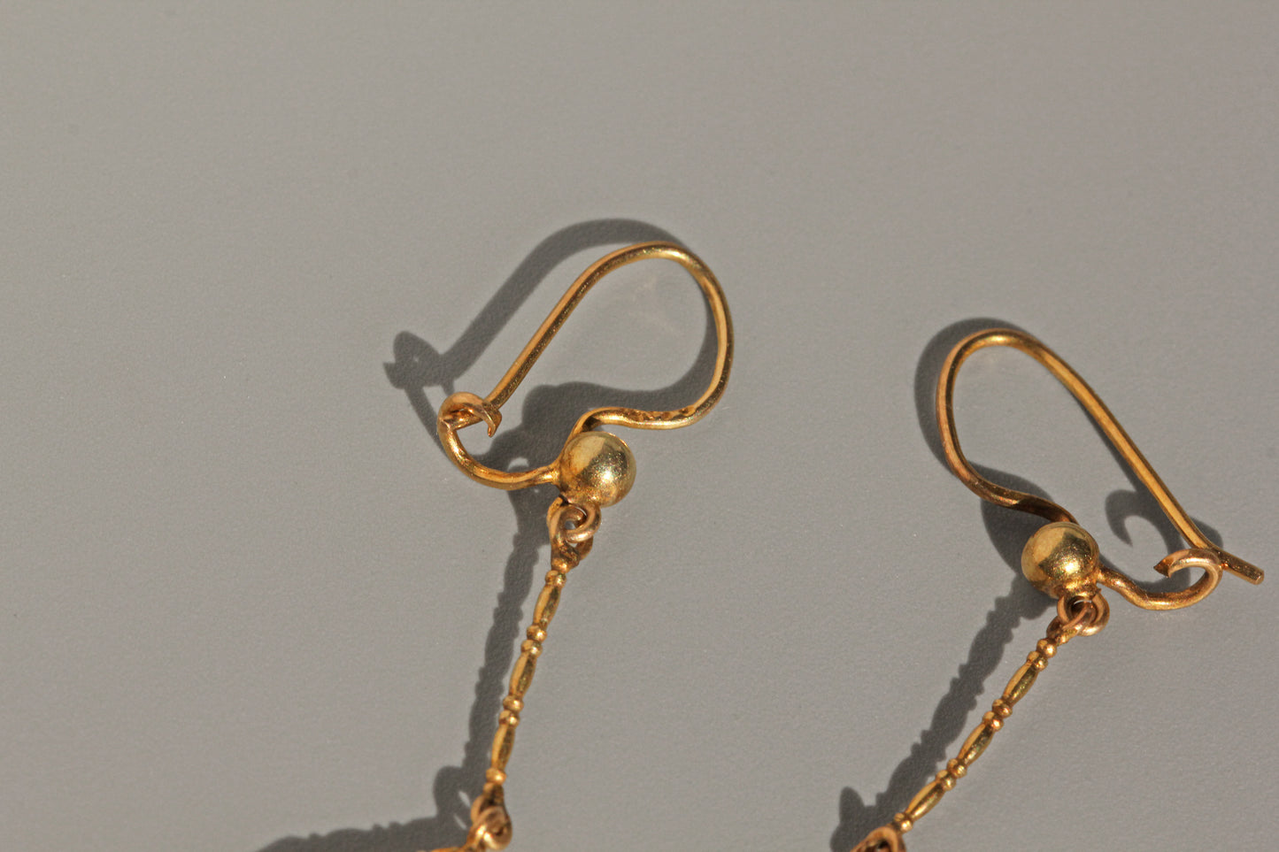 Antique topaz teardrop earrings, in 9 carat gold