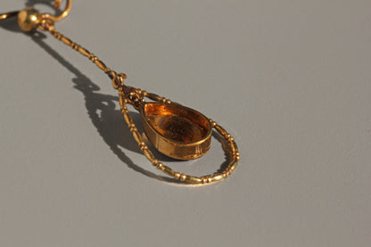 Antique topaz teardrop earrings, in 9 carat gold