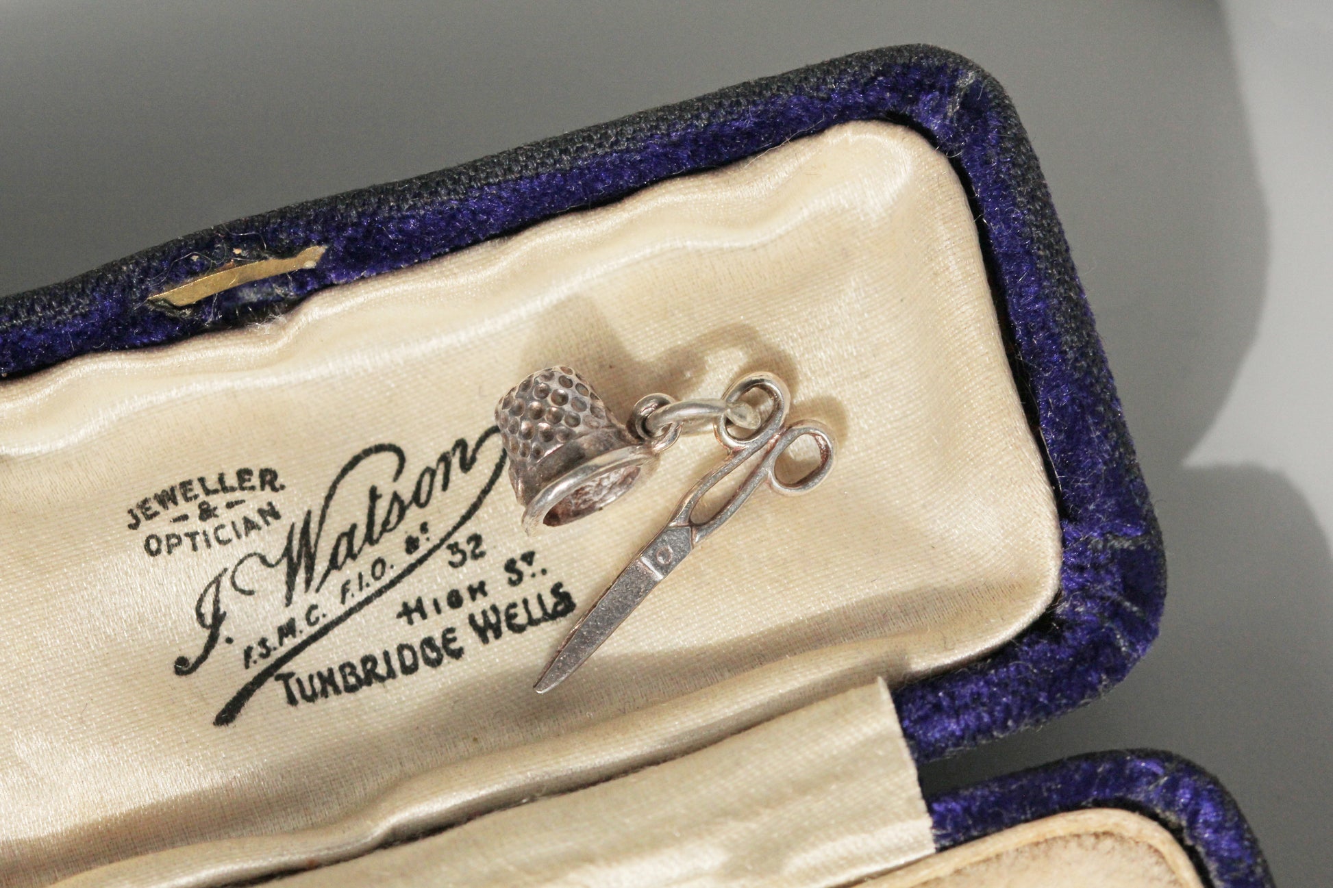 Vintage figural sewing charm pendant in solid sterling silver