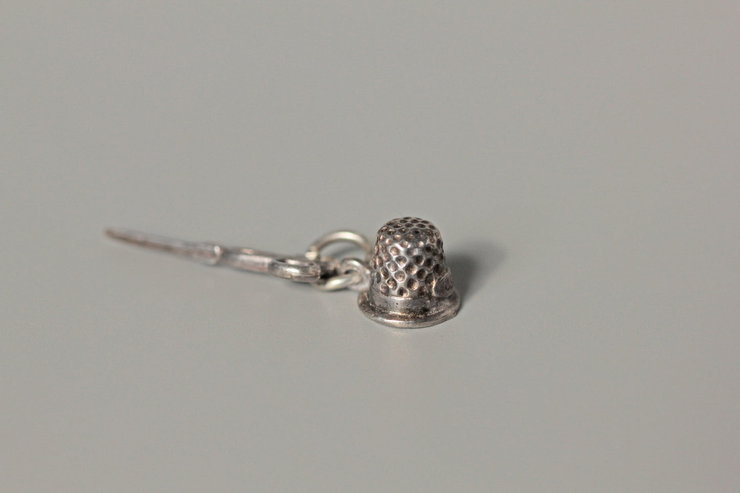 Vintage dressmakers sewing charm pendant, in sterling silver