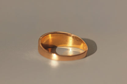 Antique victorian ruby & seed pearl band ring, in 15 carat gold