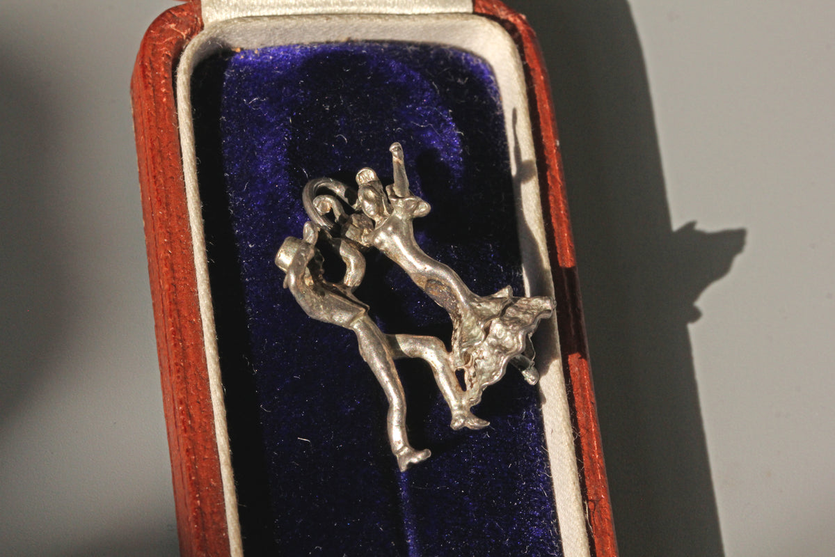 Sterling silver charm depicting two Spanish flamenco dancers