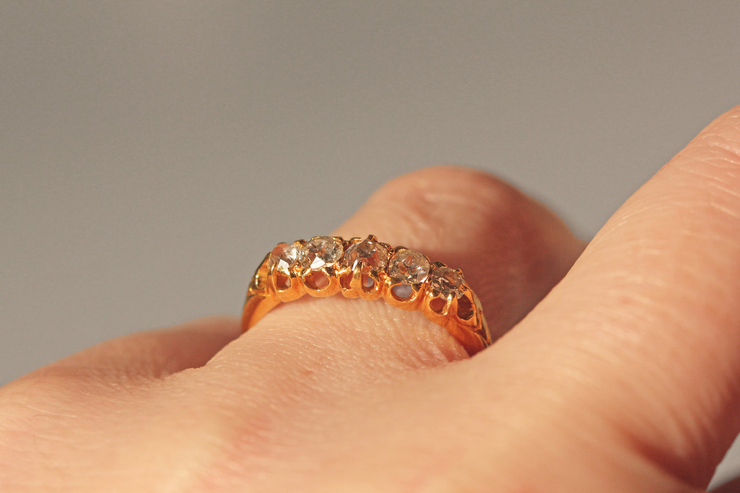 Antique georgian old cut diamond ring, in 18 carat gold