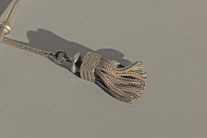 Detail of tassel on Victorian sterling silver albertina chain