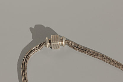 Antique victorian albertina chain with tassel, in sterling silver