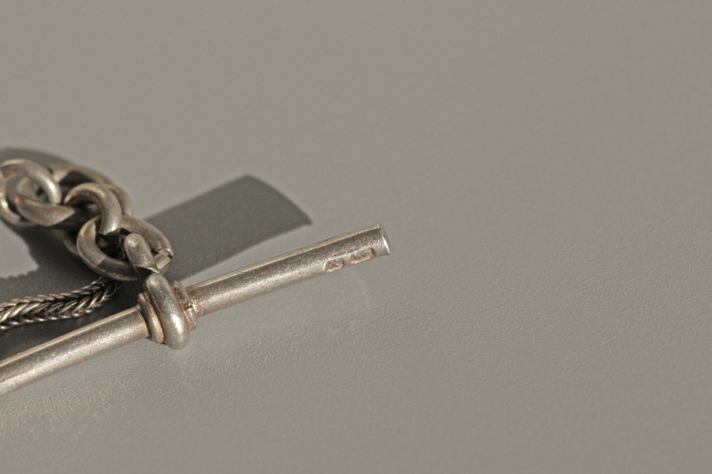 Antique victorian albertina chain with tassel, in sterling silver