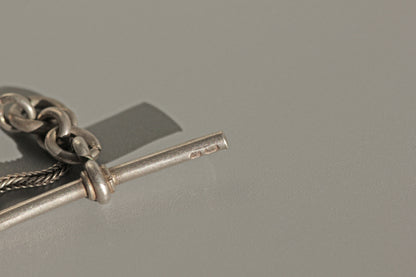 Antique victorian albertina chain with tassel, in sterling silver