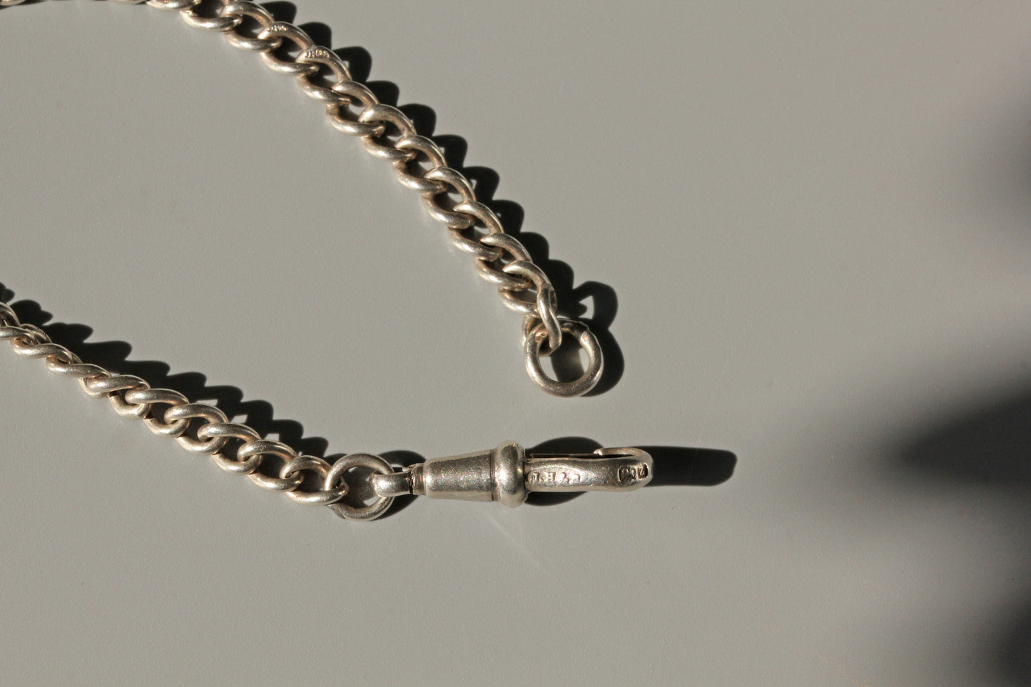 Antique albert chain charm bracelet, in sterling silver