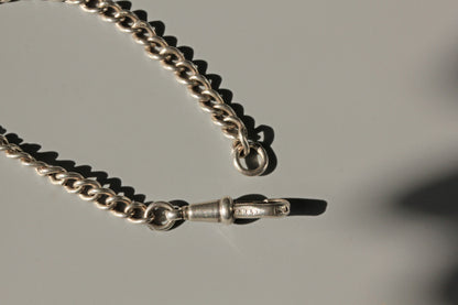Antique albert chain charm bracelet, in sterling silver