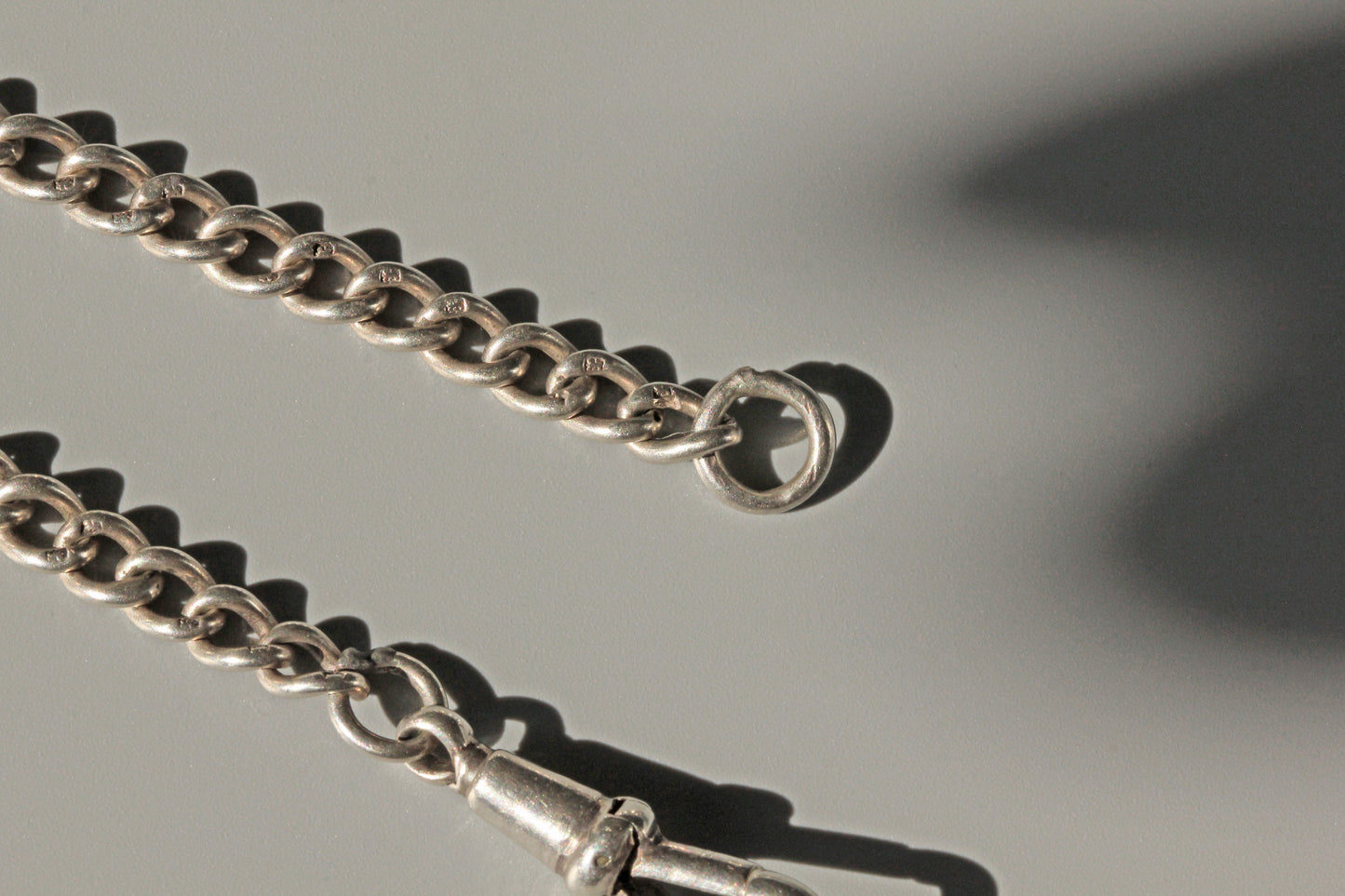 Antique albert chain charm bracelet, in sterling silver