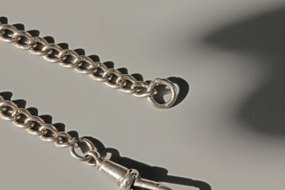 Antique albert chain charm bracelet, in sterling silver