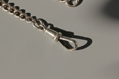 Antique albert chain charm bracelet, in sterling silver
