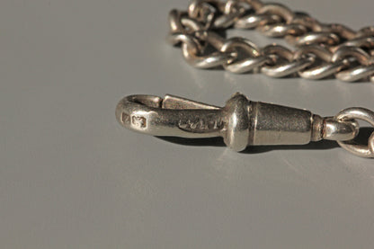 Antique albert chain charm bracelet, in sterling silver