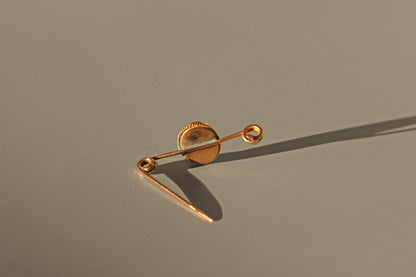 Antique victorian old mine cut diamond & onyx brooch, in 9 carat gold