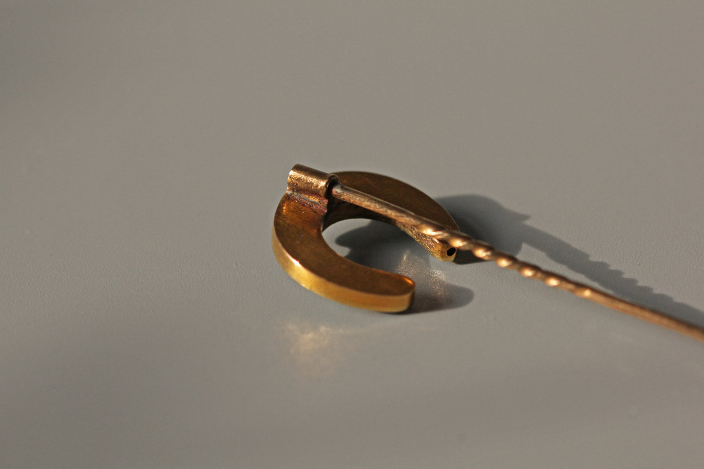 Antique victorian pearl & turquoise lucky horseshoe pin, in 18 carat gold