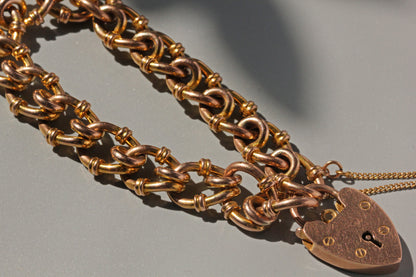 victorian fancy link gate bracelet with padlock