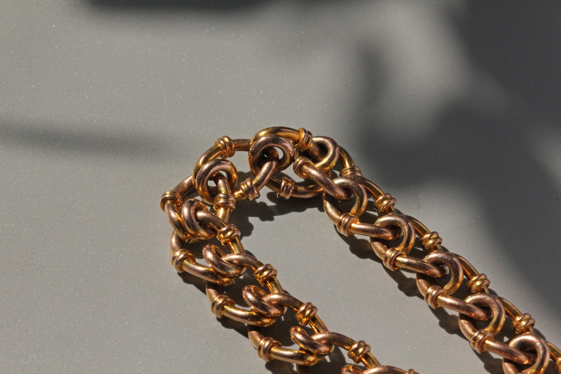 details of antique fancy link bracelet