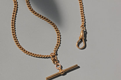 Antique solid gold Albert chain detail