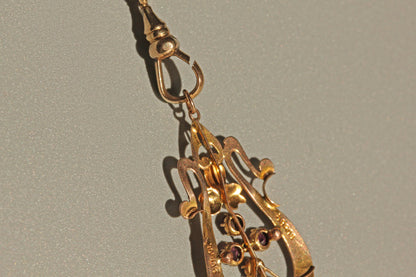 Antique art nouveau ruby necklace pendant, in 9 carat gold