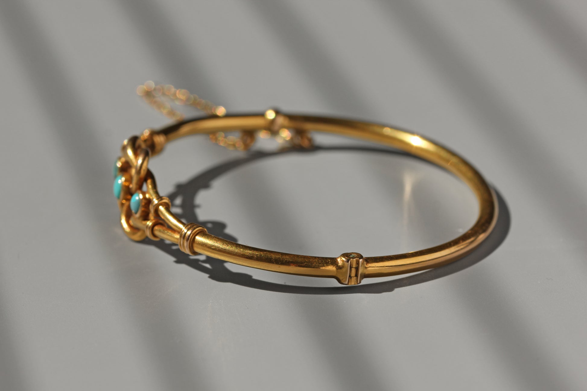 Antique turquoise bangle high carat gold