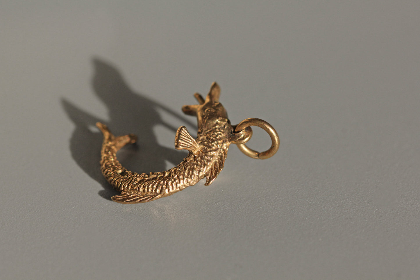 Vintage pike fish charm, in 9 carat gold