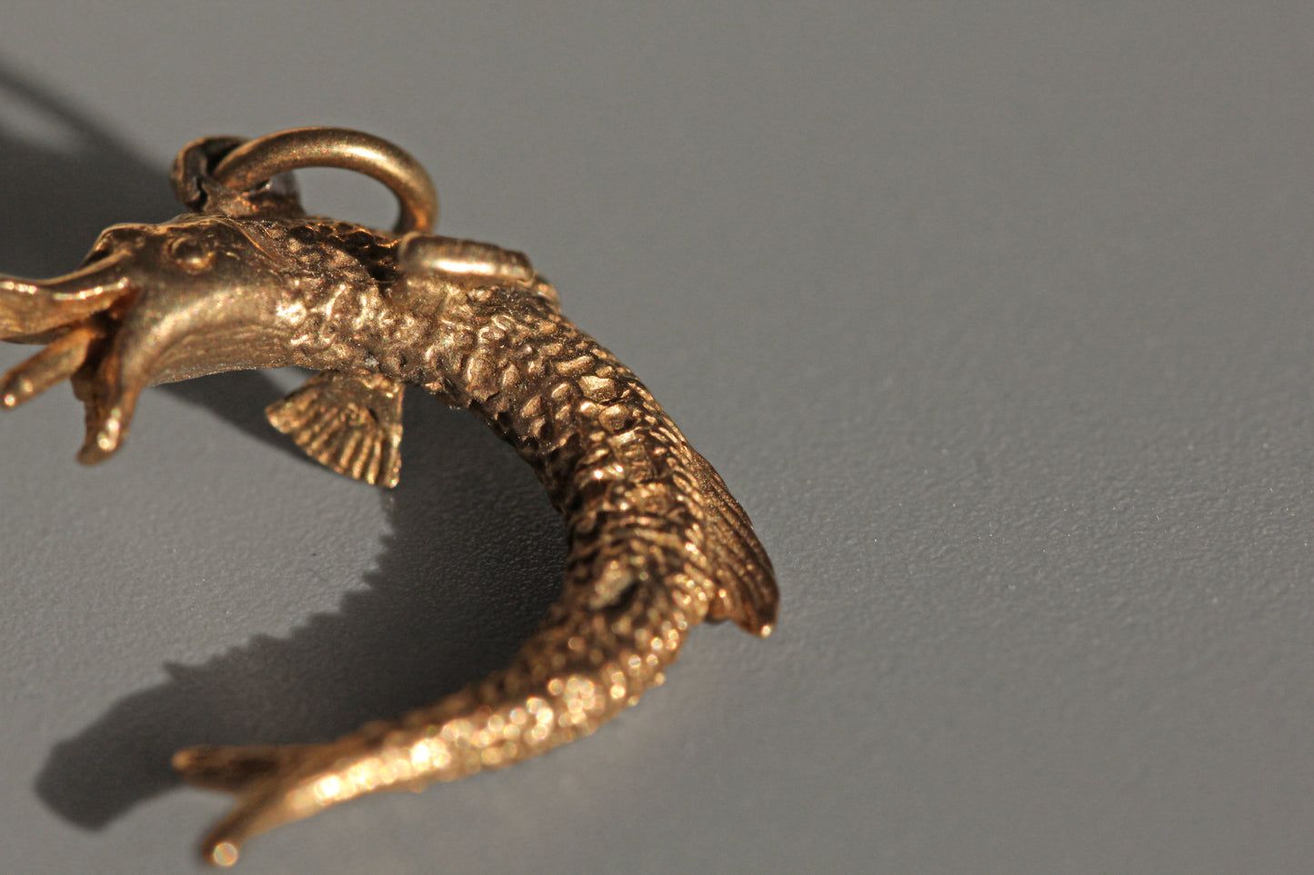 Vintage pike fish charm, in 9 carat gold