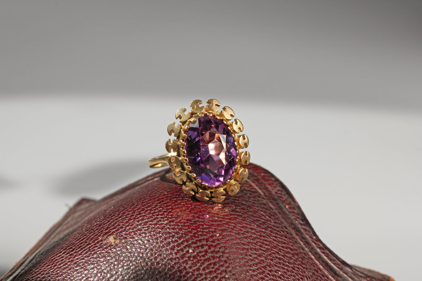 vintage amethyst halo ring