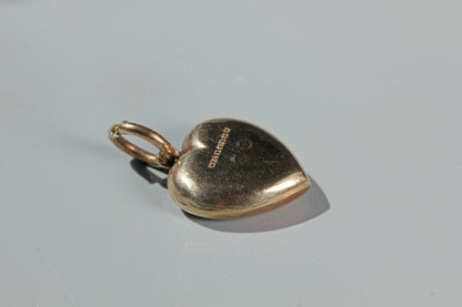 Vintage I love you heart charm, in 9 carat gold