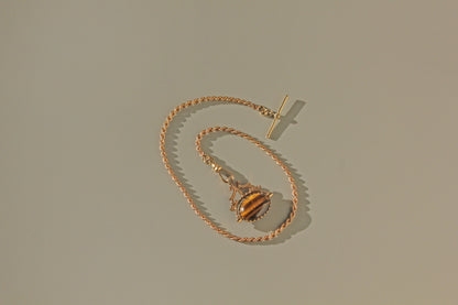 Antique chain with fob seal spinner pendant