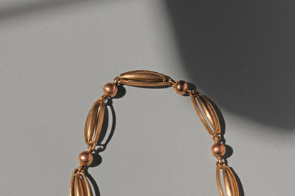 Antique victorian fancy link bracelet with heart padlock, in 9 carat gold