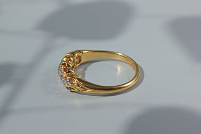 Antique edwardian old cut diamond ring, in 18 carat gold