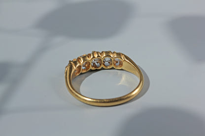 Antique edwardian old cut diamond ring, in 18 carat gold