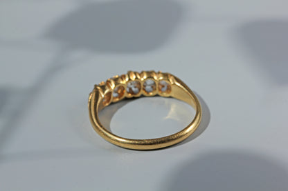 Antique edwardian old cut diamond ring, in 18 carat gold