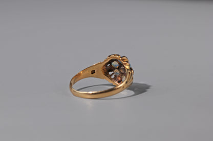 Antique victorian opal & amethyst celestial cluster ring, in 18 carat gold