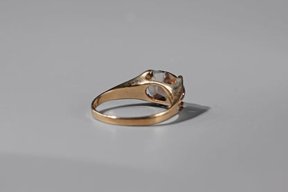 Vintage smoky quartz solitaire ring, in 9 carat gold