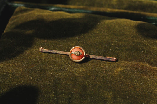 Antique victorian coral serpent snake brooch, in 9 carat gold