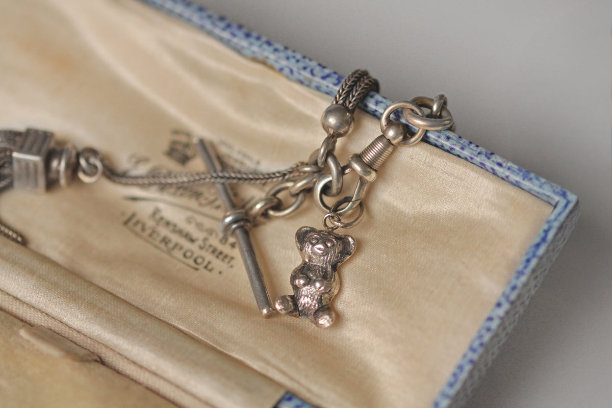 Sterling silver furby style charm pendant with bail loop
