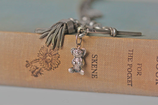 1970s figural teddy bear charm in sterling silver

