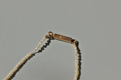 Antique citrine and pearl fringe necklace, with 15ct gold clasp