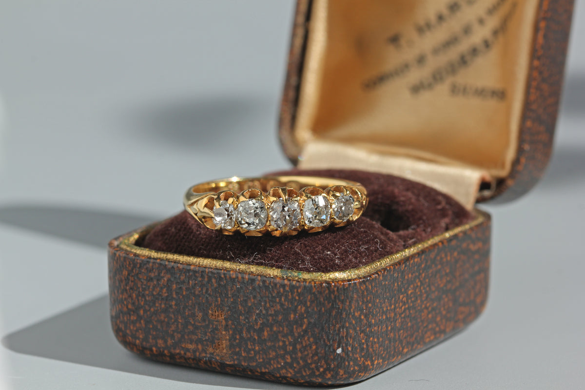 Antique edwardian old cut diamond ring, in 18 carat gold