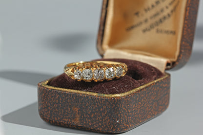 Antique edwardian old cut diamond ring, in 18 carat gold